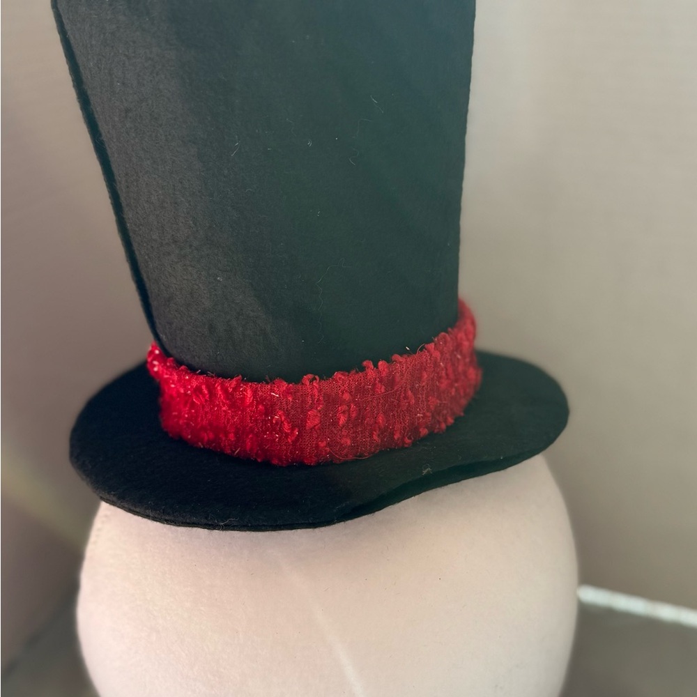 Festive Snowman with Black Hat and Red Scarf Tree Topper - Picture 5 of 8